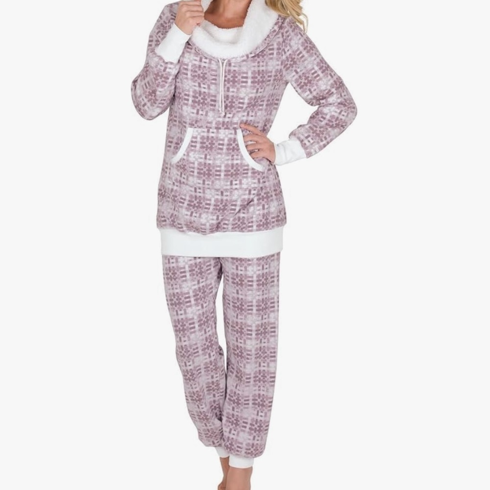 PajamaGram Womens Pajama Set Cozy, Shearling Rollneck Plus size 2X